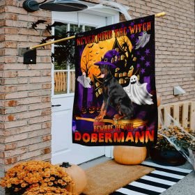 Never Mind The Witch Beware Of The Dobermann Flag