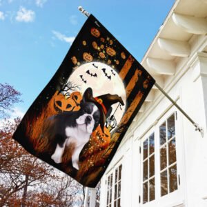 French Bull Dog Happy Halloween Flag