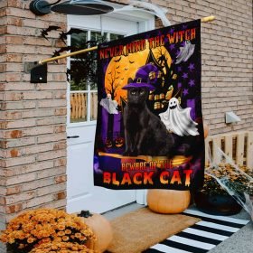 Never Mind The Witch Beware Of The Black Cat Flag