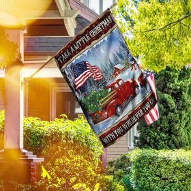 Take A Little Christmas With You. Red Truck American Flag DS08F