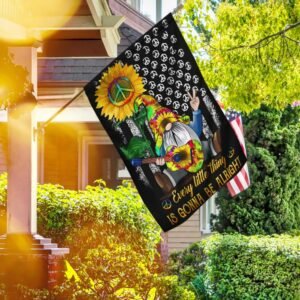 Every Little Thing Is Gonna Be Alright Gnome Hippie Flag