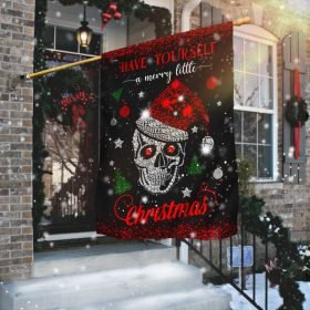 Skull Santa Have Yourself A Merry Little Christmas Flag