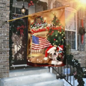 I Believe In Christmas Santa Paws Flag Flagwix™ Bulldog Merry Christmas Flag