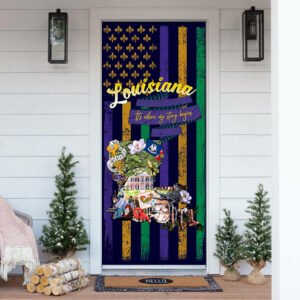 Happy Louisiana Home Door Cover