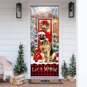 German Shepherd. Let It Snow Christmas Door Cover