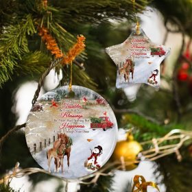 Christmas Horse Ceramic Ornament