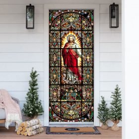 Jesus Christ Stained Glass Door Cover