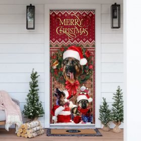 German Shepherd Happy House Christmas Door Cover