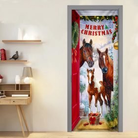 Christmas Horse. Merry Christmas Door Cover