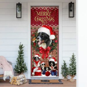 Christmas Begins With Border Collie Door Cover