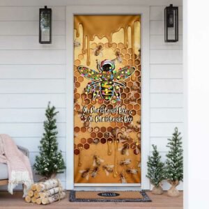 Oh Christmas Bee Door Cover