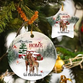 All Hearts Come Home For Christmas  - Christmas Horse Ceramic Ornament