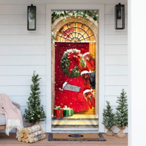 Farmhouse Chicken Christmas Door Cover