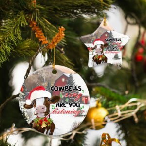 Cowbells Ring Ceramic Ornament