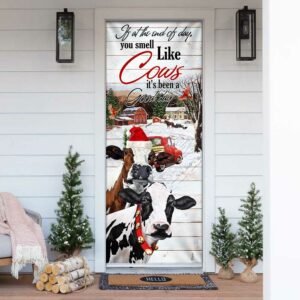 Cow. Farm Life Christmas Door Cover