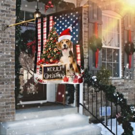 Merry Christmas Beagle Flag