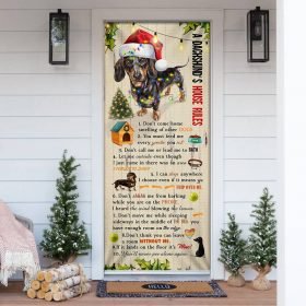 Dachshund's House Rules Door Cover