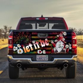 Let It Be Gnome Happy Peace Truck Tailgate Decal Sticker Wrap
