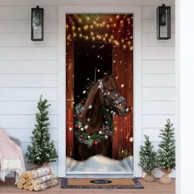Christmas Barn Horse Door Cover