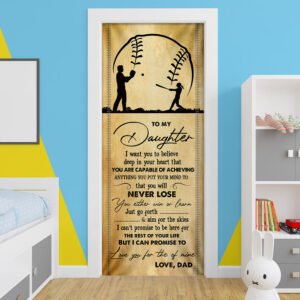 Dad To Daughter Baseball Door Cover