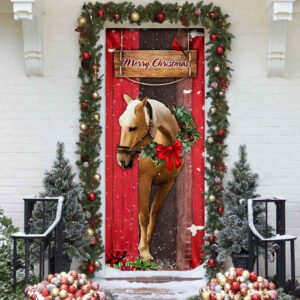 Christmas Horse Door Cover
