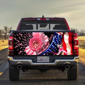 Faith Hope Love Breast Cancer Awareness Flagwix™ Truck Tailgate Decal Sticker Wrap