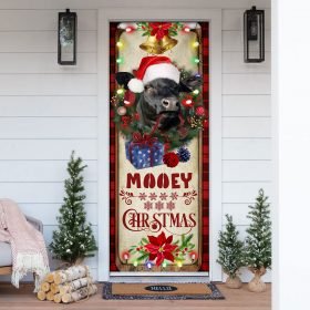 Mooey Christmas Cattle Farm Door Cover