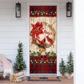 Cardinal Peace Christmas Door Cover