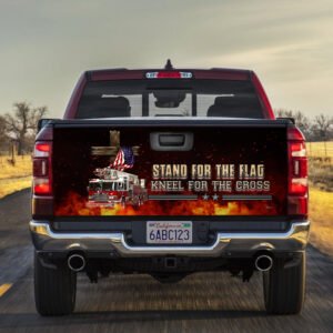 Stand For The Flag Kneel For The Cross. Firefighter America Truck Tailgate Decal Sticker Wrap
