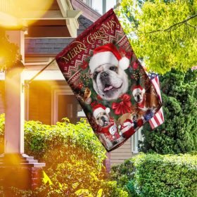 Christmas Bulldog Flag Flagwix™ Merry Christmas Bulldog Decorative Flag