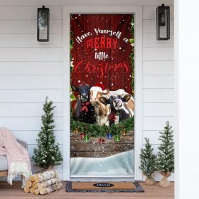 Cattle Merry Christmas Door Cover