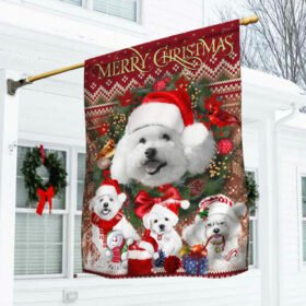Christmas Begins With Bichon Frise Flag