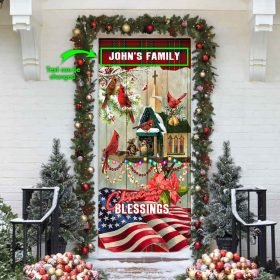 Personalized Family Christmas Blessings Home Door Cover