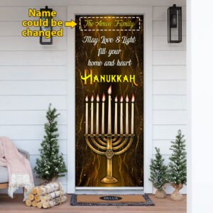 Personalized. May Love & Light Fill Your Home And Heart At Hanukkah Door Cover