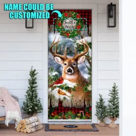 Personalized Deer Christmas Door Cover