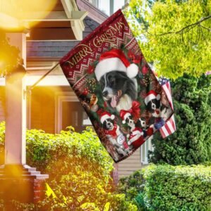 Christmas Begins With Border Collie Flag