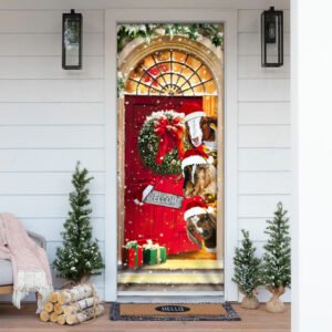 Christmas With My Herd Goat Cattle Farmer Door Cover