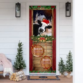 Moory Christmas Cow Door Cover