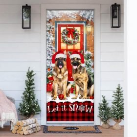 German Shepherd Christmas Door Cover