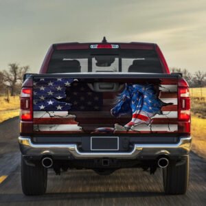Patriotic Horse American Truck Tailgate Decal Sticker Wrap