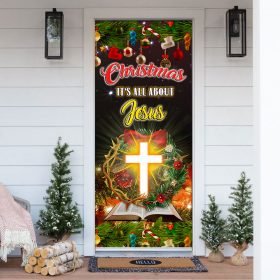 Jesus Christmas Decor Flagwix™ Christmas It’s All About Jesus Door Cover