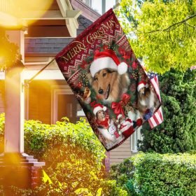 Christmas Begins With Rough Collie Flag