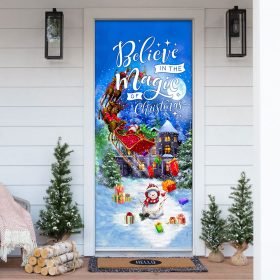 Believe In The Magic Of Christmas. Santa Claus Christmas Door Cover