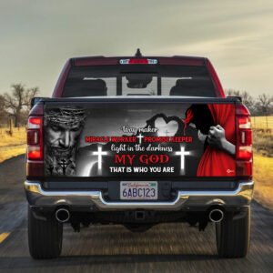 My God Way Maker Miracle Worker Truck Tailgate Decal Sticker Wrap