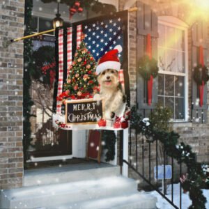 Merry Christmas Yorkshire Terrier Flag