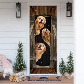 Golden Retriever Happy Farmhouse Door Cover