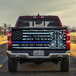 U.S. Veteran Back The Blue Truck Tailgate Decal Sticker Wrap