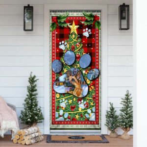 German Shepherd. Dog Paw Christmas Door Cover