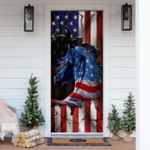 Patriotic American Horse Door Cover