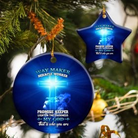 My God Way Maker Miracle Worker Ceramic Ornament